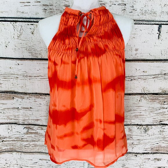 Adiva Tops - Adiva Women'a Sleeveless Orange Top Petite Medium